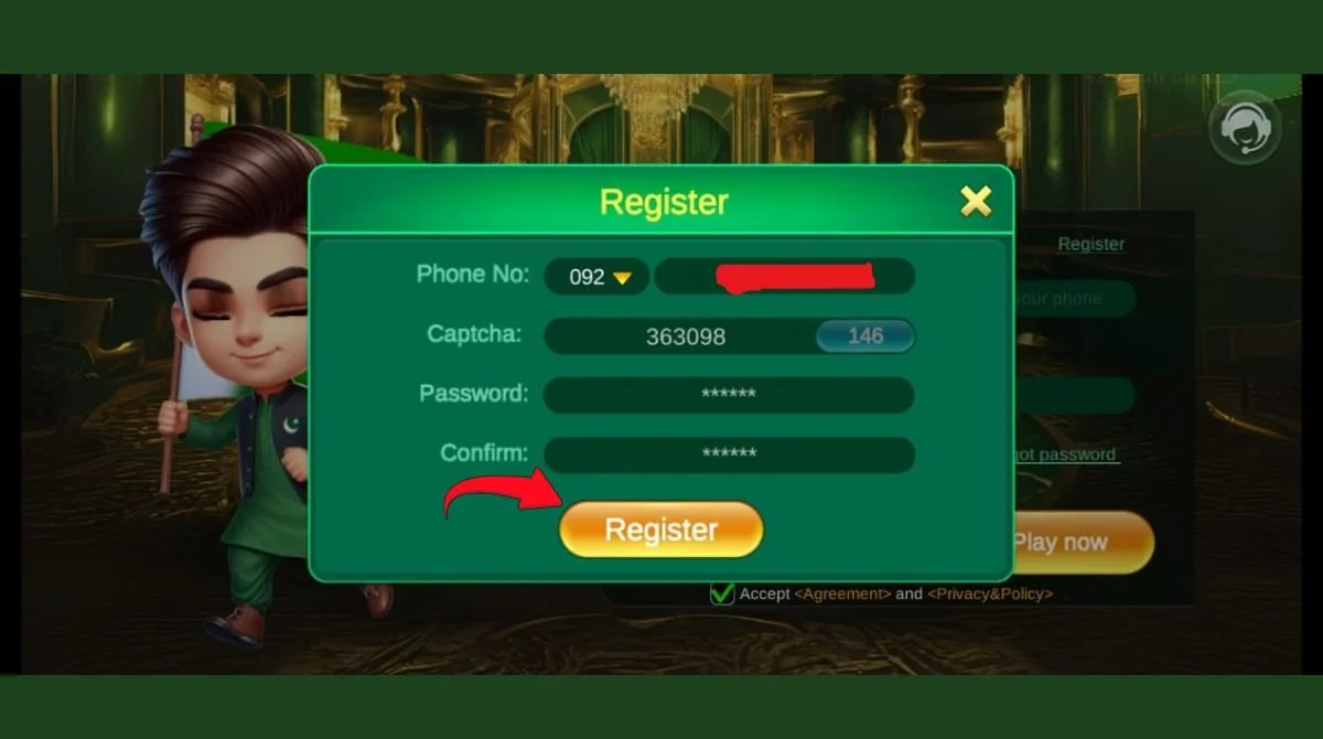 Registration complete 3 Patti Gold